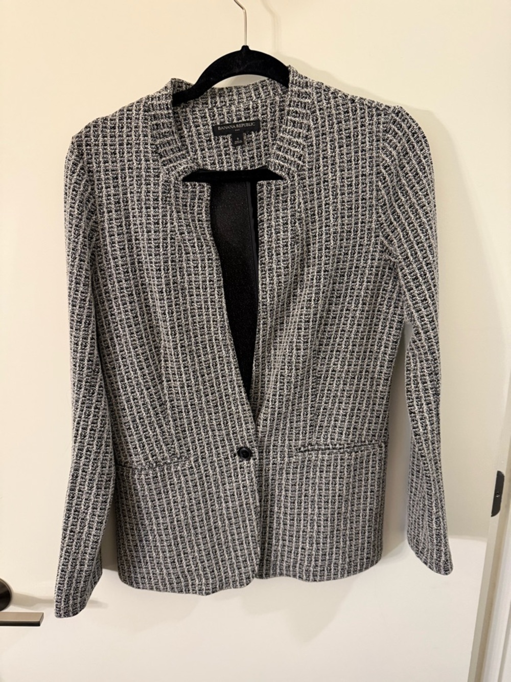 Banana Republic Black and White Knit Blazer